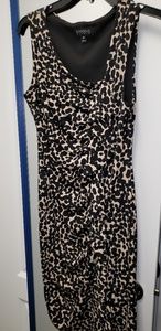 Leopard print soft and stretchy work to evening dr